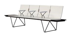 [Hot Item] Public Reception Waiting Room Hospital Stainless Steel PU Waiting Airport Bench