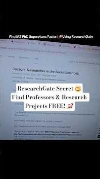 Most students waste hours searching for PhD supervisors. 😮 #researchgate #phd #ms
