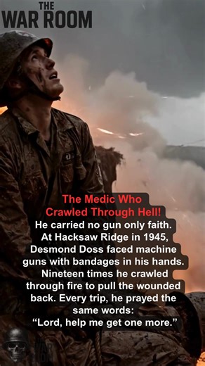 U.S. Army Corporal Desmond Doss saved 75 men during the Battle of Okinawa without firing a single shot. A conscientious objector, he braved gunfire unarmed and became the first to earn the Medal of Honor without bearing arms. #TheWarRoom #MedalOfHonor #WWIIHeroes #Warstories | The War Room