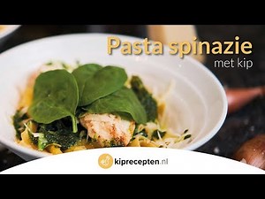 Pasta spinazie met kip - Kiprecepten.nl (Binnen 10-15 minuutjes op tafel!)