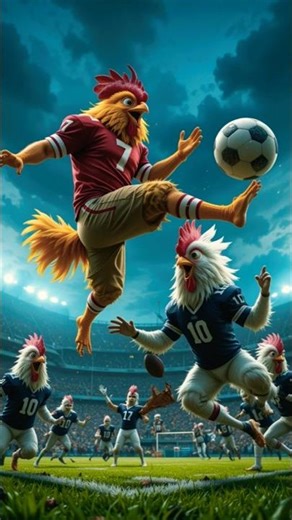 Red Chicken Scores the First Goal! ⚽🐔🔥 #ChickenFootball