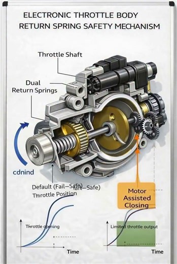 ELECTRONIC THROTTLE BODY RETURN SPRING SAFETY MECHANISM #fblifestyle #automobile #fblifestyle