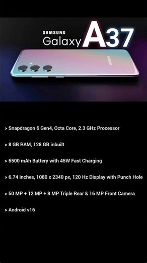 Samsung Galaxy A37 5G – Full Specs, Features & Price | Best Budget 5G Phone 2025 // #SamsungA37