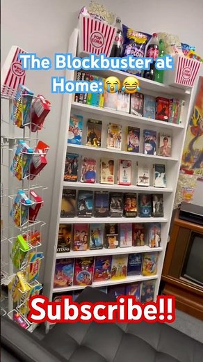 Honestly that Blockbuster home setup ain’t too bad 😏 #retro #blockbuster #vhs #90s #dvd