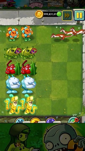 PvZ2 - 5 Plants vs. 50 Animal Zombies #Shorts #pvz #pvz2 #pvzfusion #gameplay #pvzgameplay