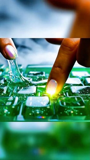 [ASMR] [8K] Sticky Glass Keyboard 💚 | Slow Typing Macro ASMR | Hypnotic Touch