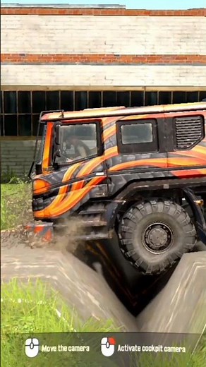 Mods Truck vs Extreme deep broken road|| #shorts #viralshorts #trendingshorts #ytshorts #mudrunner