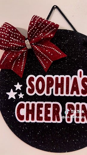The ✨sparkle✨ is INSANE on our cheer pin wall displays 😍 Available on the Etsy shop Pin Me Happy Co#cheer #cheergifts #cheerpins