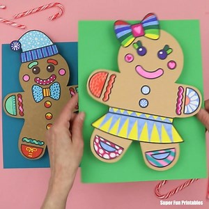 Make super sweet gingerbread people decorated with pattern art. These two look better than they taste ;-) | The Craft Train
