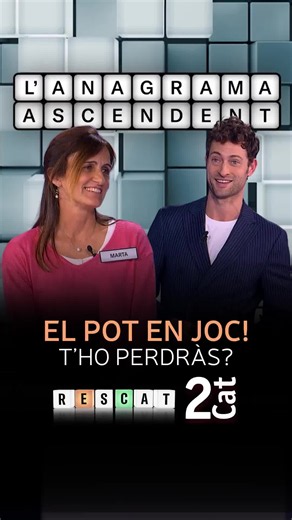 El pot en joc🤑 📢 Ull perquè la Marta s’embala! Aconseguirà esbrinar tots els anagrames? ▶️ Recupera el programa #Rescat, presentat per @petervives, a rtveplay.cat. #La2Cat #LaQueParlaComTu