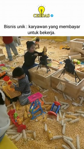 Ide bisnis yang unik dan kreatif! Menggabungkan konsep bermain dan belajar untuk anak-anak dengan pengolahan jagung sebagai tema edukatif. Anak-anak dapat belajar tentang proses pengolahan jagung sambil bermain dan memiliki pengalaman yang menyenangkan. Konsep "karyawan tidak dibayar malah karyawan nya harus bayar" juga menarik dan bisa menjadi daya tarik bagi orang tua yang ingin memberikan pengalaman bermain yang edukatif dan menyenangkan bagi anak-anak mereka. Please DM for credits or removal