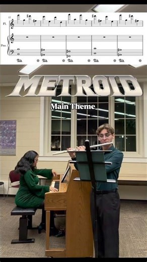 First time playing the Main Theme from Metroid with a Flutist! ✨Feat. Jacob Ruzensky🪈🎹🚀#shorts