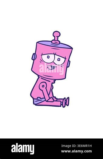 spinning motion animation of a cartoon android character Stock Video Footage - Alamy