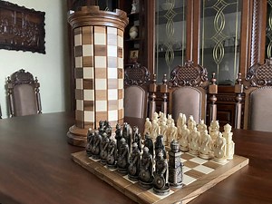 Medieval Chess Set: Foldable Chess Board With Castle Tower Storage - Etsy