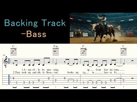 AMARILLO BY MORNING | GEORG STRAIT | - Bass | Backing Track | Play Along | Sheet Music & TAB