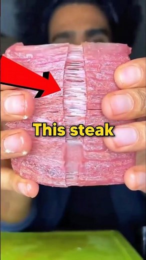 Lab-grown steak that looks and tastes identical to real meat #science #trending #shorts