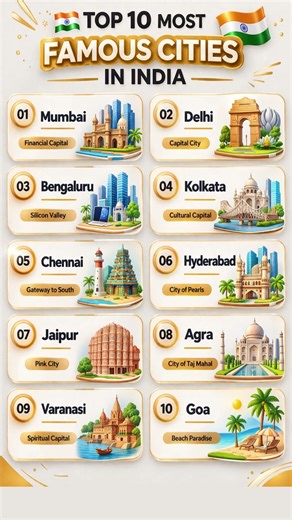 India’s Most Famous Cities Ranked 🌆 India’s Iconic Cities – Top 10 List #India #Famous #Cities