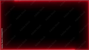 Red Neon rectangle frame loop animation. rectangular glowing frame with moving line. neon shape line animation. flickering neon border frame animation