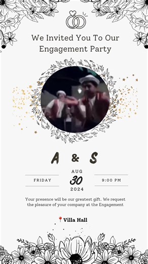 Engagement Invitation Design Ideas for A & S