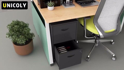 2 Drawer File Cabinet with Lock, Filing Cabinets with Wheels, Rolling File Cabinets for Home Office, Metal Office File Cabinet, for Holding Letters and File Boxes, Assembly Required, Cream