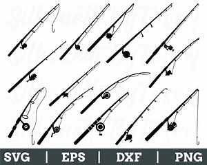 Fishing Rod Svg, Fishing Rod Silhouette, Fishing Rod Vector, Fishing Rod Dxf, Png - Etsy Australia