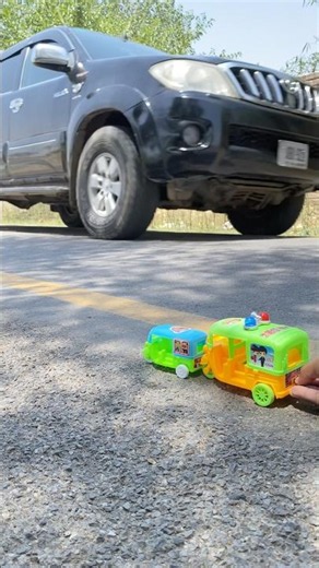 Two Mini Rickshaws and One Big Toy Rickshaw Under Black Pickup Truck #ToyTrain #PickupTruck