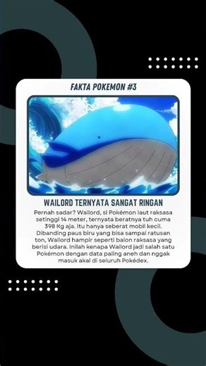 Wailord Ternyata Sangat Ringan #pokemon #faktapokemon