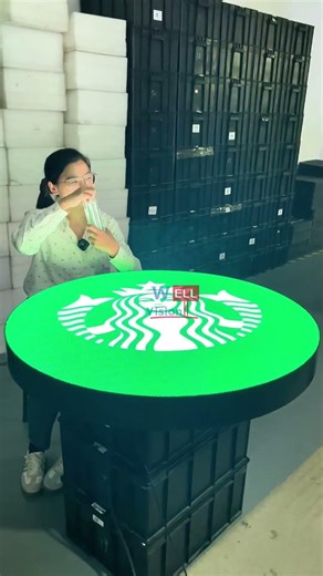 Round shape LED table display #wellvision #ledscreen