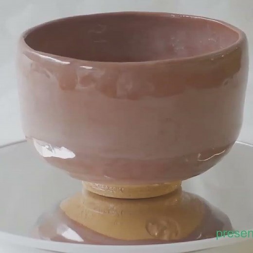 清水焼 佐々木松楽 作 赤楽 抹茶碗 回してみました