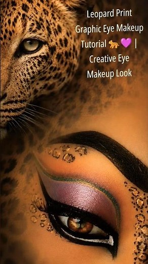 Leopard Print Graphic Eye Makeup Tutorial 🐆💜 | Creative Eye Makeup Look |