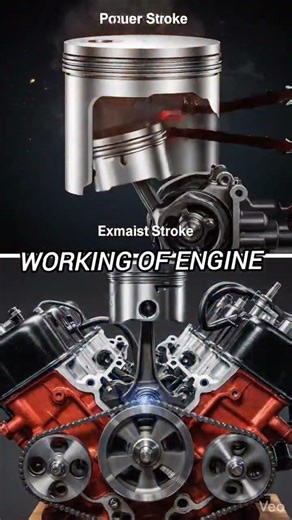 Internal Combustion Engine Working | Animation vs Real 🔥 #automobile #engineeringreels #mechanical