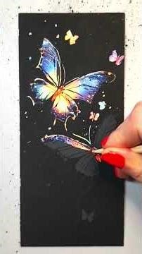 Scratch Art Butterflies Emerge in Vibrant Colors With Calming Music #fyp #foryou #experiment