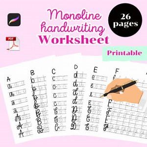 Monoline Handwriting For Adult