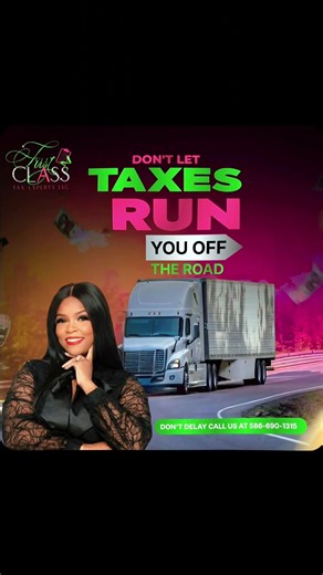 Drive your business forward with expert tax filing 🚛💼. Let us help you navigate the road to a stress-free tax season. 📌 We specialize in helping truckers with credits and deductions. 📌Many truckers overpay in taxes by not claiming per diem, fuel, and maintenance, insurance and more. 📌Don't give the IRS extra money-file with someone who understands trucking. ☎️Call First Class Tax Experts today at 586-690-1315 or book a call www.firstclasstaxexperts.com so we can help you stay complaint and 
