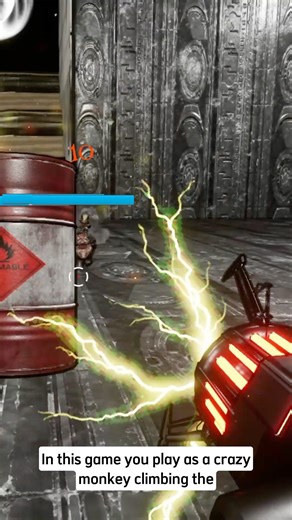 Crazy monkey, Crazier weapon, Ultimate chaos. One Hop AHEAD #steamgame #indiegame