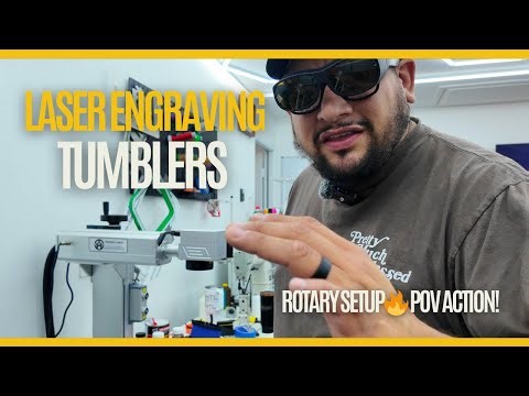 Laser Engraving Tumblers on a Rotary POV with Ray Bans + Haotian Laser Setup! Hat Stitch 1080p, h