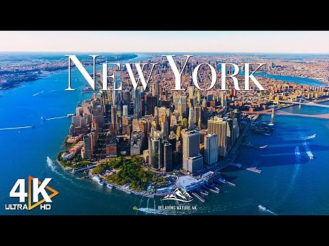 NEW YORK 4K UHD - New York City From Above: Aerial View -Nature Film 4K