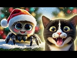 The Itsy Bitsy Spider 🎄 Christmas Songs for Kids 🎅 Santa Spider & Mr. Whitepaws