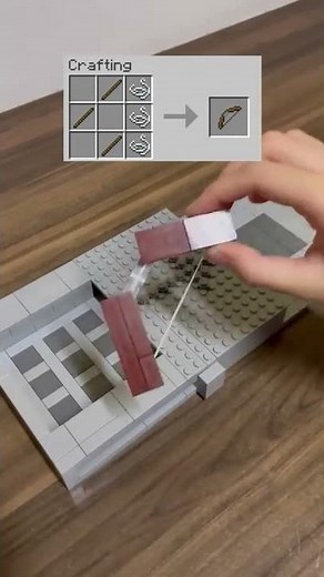 Crafting Minecraft Bow & Arrow BUT Lego! #shorts
