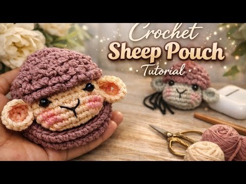 🐑 Adorable Crochet Sheep Pouch Tutorial 🐏 Crochet Airpods Case