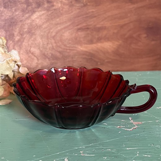Vintage Anchor Hocking Ruby Red Glass Nappy Bowl, Oyster and Pearl Pattern, Depression Glass Candy Dish - Etsy