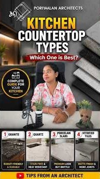 4 Types of Kitchen Countertops! 🍽️ | Modular Kitchen Guide
