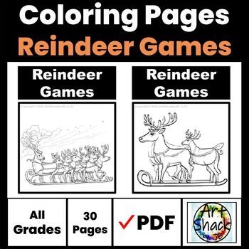 Reindeer Games Coloring Pages/Digital Resource/Elementary School Activities