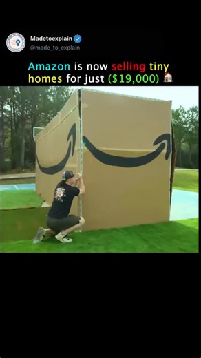 Made_to_Explain on Instagram: "A prefabricated, expandable tiny home purchased from Amazon for roughly $19,000. These structures arrive as compact shipping containers but use a foldable design where the side walls expand outward to triple the available floor space, revealing a pre-finished interior complete with flooring, windows, and a basic bathroom unit containing a shower and toilet. While the "instant house" concept is legitimate, the $19,000 price tag typically covers only this structural 