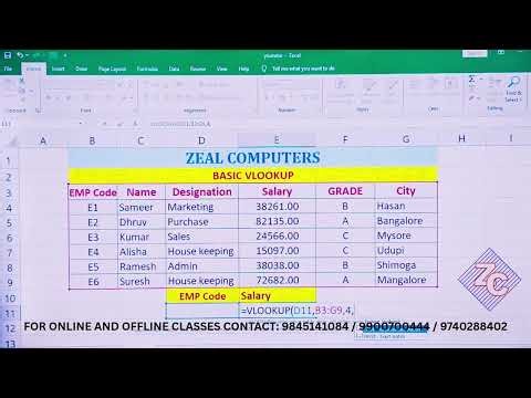 BASIC VLOOKUP #zealcomputer #zealcomputers #zeal #computer #computers #computerclass #zeal