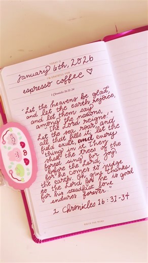 Cursive Verse Writing: 1 Chronicles 16:31-34