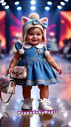 Mini Model Walk 👗 Colorful Baby Runway 🌈 #shortvideo #baby