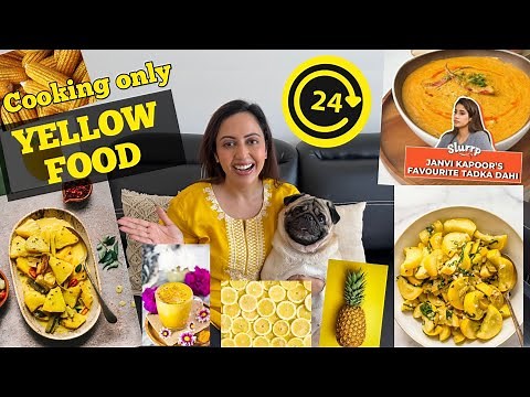 I Cooked Most Exciting YELLOW FOOD For 24 Hours | Food Challenge | Garima's Good Life