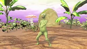 Girgit !!------ On an Unknown Island !! Cartoon Lizard Dance