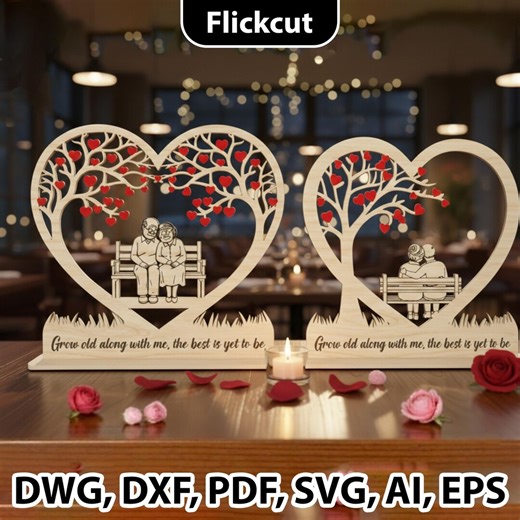 Romantic Couple Heart Tree Laser Cut Sign Valentine's Day Gift Romantic Laser Cut File Personalized Couple Gift Anniversary Home Decor SVG - Etsy